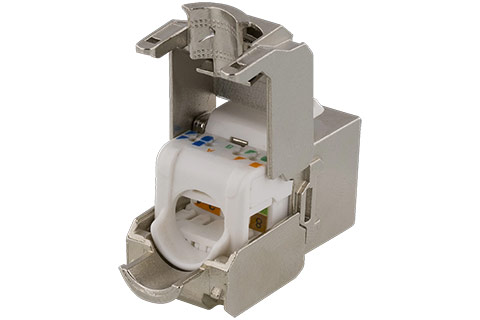 Keystone RJ45 CAT 6A, STP, Tooless Clamp