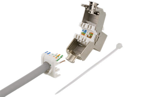 Keystone RJ45 CAT 6A, STP, Tooless Clamp