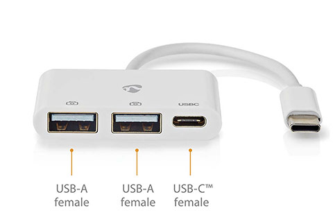 USB Hub | 480 Mbps (2x USB A, 1x USB C)