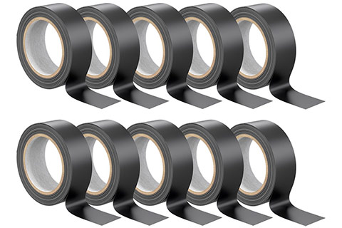 Insulation tape, 10 pcs | Black (19 mm x 10 m)