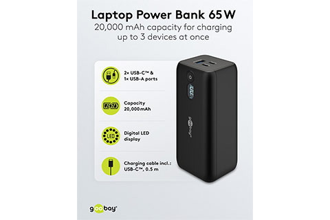 Laptop USB Powerbank (20.000 mAh, PD / QC) - Lifestyle