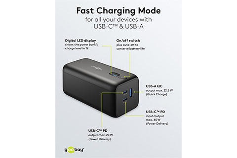 Laptop USB Powerbank (20.000 mAh, PD / QC) - Lifestyle