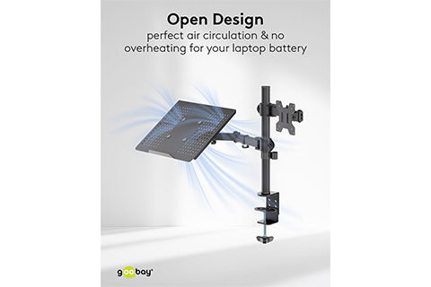 Monitor Desk Mount with Laptop Arm - Lifestyle
