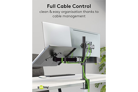 Monitor Desk Mount with Laptop Arm - Lifestyle