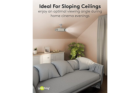 Projector Ceiling Mount (M) | White - Lifestyle