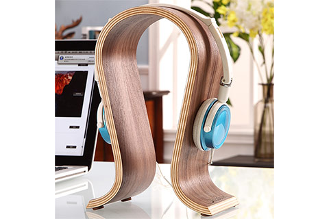 NorStone Wooden Headphone Stand | Walnut Veneer - Lifestyle