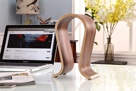 NorStone Wooden Headphone Stand | Walnut Veneer - Lifestyle