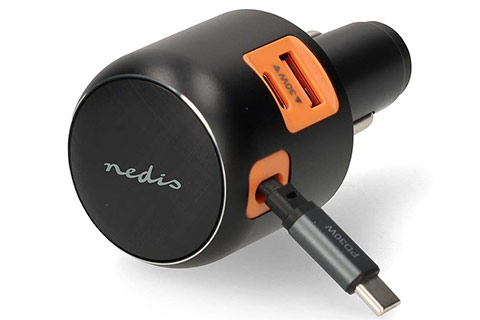 Dual USB-C, USB-A 12V & 24V car charger (PD 30W)