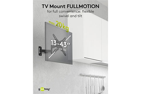 Fullmotion (S) Dual-arm TV wall mount (13–43