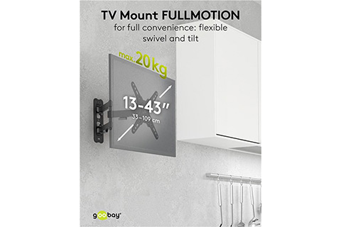 Fullmotion (S) Dual-arm TV wall mount (13–43