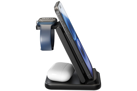 3-in-1 Wireless Qi Charger (USB-C, 15W)