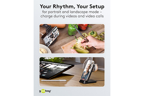 3-in-1 Wireless Qi Charger (USB-C, 15W) - Lifestyle