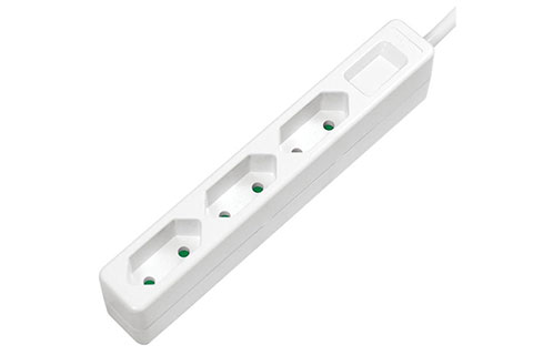 LogiLink 3 plugs without ground for flat plugs - White