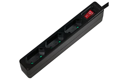 LogiLink 3 plugs without ground for flat plugs (Switch) - Black
