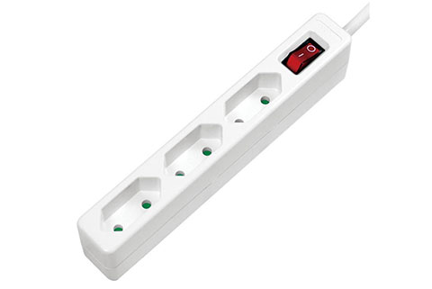 LogiLink 3 plugs without ground for flat plugs (Switch) - White