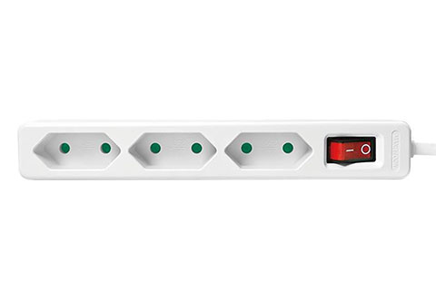 LogiLink 3 plugs without ground for flat plugs (Switch) - White