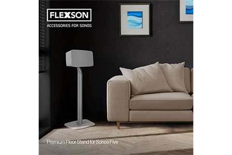 Flexson Floor Stand for Sonos FIVE/PLAY:5 - White - Lifestyle