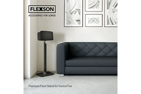 Flexson Floor Stand for Sonos FIVE/PLAY:5 - Black - Lifestyle