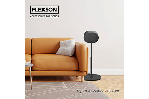 Flexson Adjustable floor stand for Sonos Era 300 - Black - Lifestyle