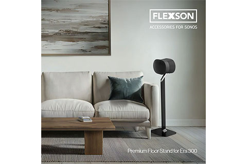 Flexson Premium floor stand for Sonos Era 300 - Black - Lifestyle