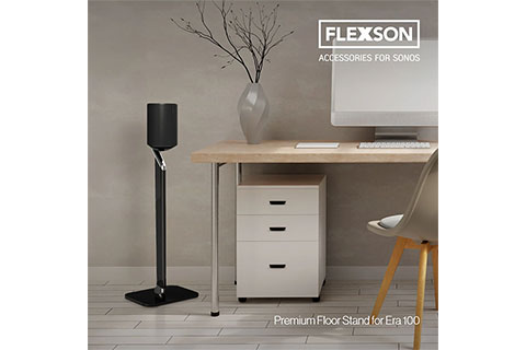 Flexson Premium Floor Stand for Sonos Era 100/SL - Black - Lifestyle