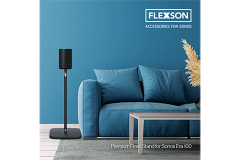 Flexson Premium Floor Stand for Sonos Era 100/SL - Black - Lifestyle