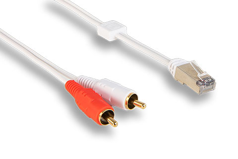 Adapter Cable RJ45 to stereo RCA | White
