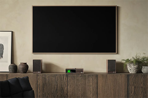 Ruark Audio R710 CD Hi-Fi Console & Streaming Stereo Amplifier (2x 200W) - Walnut - Lifestyle