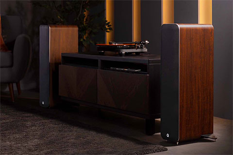 Q Acoustics M40 Wireless speakers - Walnut - Lifestyle