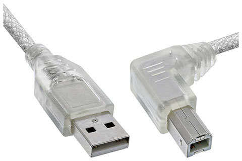 USB 2.0 Cable Type A male to Angled B Male