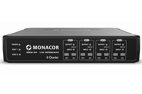 Monacor DRM-44 Bi-directional Analogue/Dante Bridge - Front