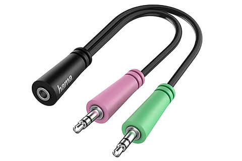 Audio Adapter 3.5mm Female to 2x 3.5mm Male