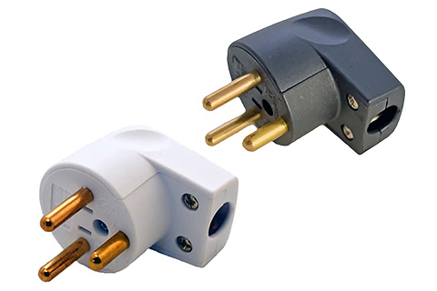 Power plug with earth, angled 250V, 13A - Collage