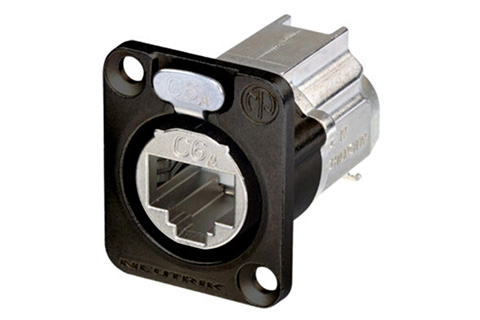 Neutrik RJ45 CAT6A etherCON chassis connector (NE8FDX-Y6) - Black