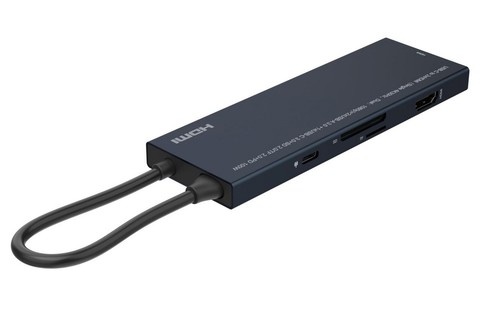 Premium USB-C to HDMI mini dock | 1 in – 4 out (1x HDMI / 2x USB A / 2x USBC, 4K@30Hz)