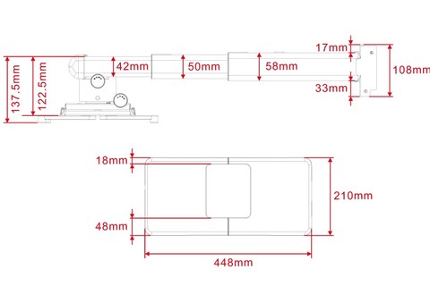 Multibrackets M Projector Mount Short Throw Deluxe Medium (325mm – 740mm, Max 25 kg)