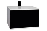UNNU  211 AV design møbel - White with a black fabric door and iPod/iPhone dock