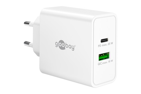 USB-A/ USB-C charger (12W+65W PD) - White