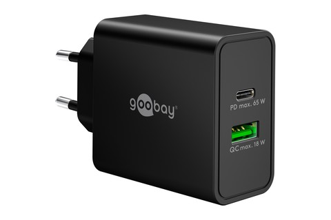 USB-A/ USB-C charger (12W+65W PD) - Black