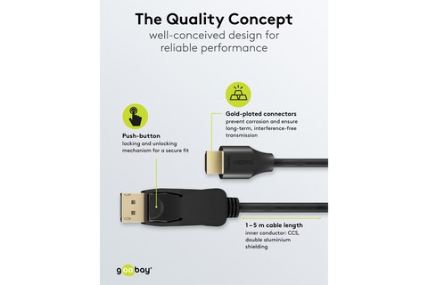 Displayport 2.0 / 2.1 til HDMI cable (8K@60Hz, 4K@144Hz) - Lifestyle