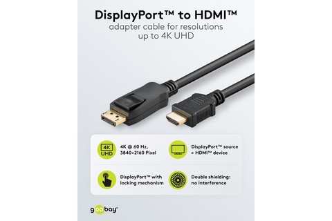 Displayport 2.0 / 2.0 til HDMI cable (4K@60Hz) - Lifestyle