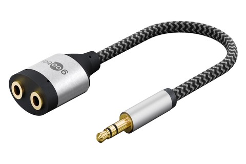 Minijack splitter adapter cable | 1x 3.5 mm jack male - 2x 3.5 mm jack female