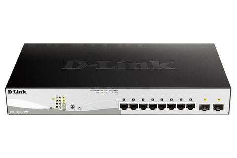 Gigabit PoE+ Smart Switch, 10 Port (DGS-1210-10MP/E, 130W) - Front