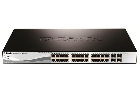 Gigabit PoE+ Smart Switch, 28 Port (DGS-1210-28P/E) - Front