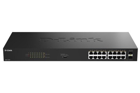 Gigabit PoE+ Unmanaged Switch, 18 Port (DGS-1018P/E) - Front