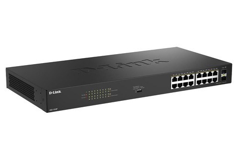 D-Link Gigabit PoE+ Unmanaged Switch, 18 Port (DGS-1018P/E) - Hero