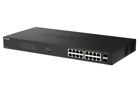 D-Link Gigabit PoE+ Unmanaged Switch, 18 Port (DGS-1018P/E) - Hero