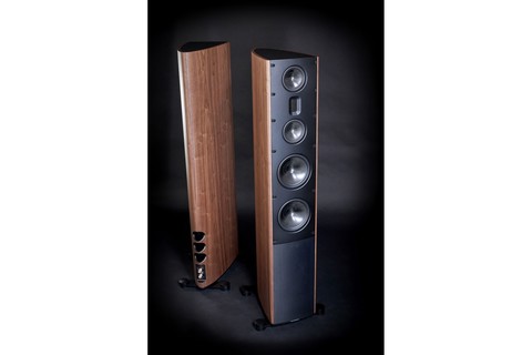 Scansonic HD MB8 B Floor Speaker - Walnut - Back