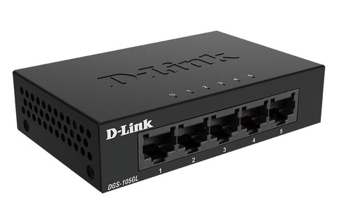 5 Port Gigabit switch, POE+, Unmanaged (DGS-105GL/E) - Hero