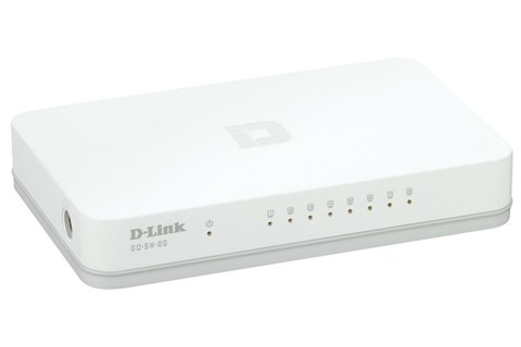 D-Link 8 Port Gigabit switch, LAN, Unmanaged (GO-SW-8G/E) - Hero